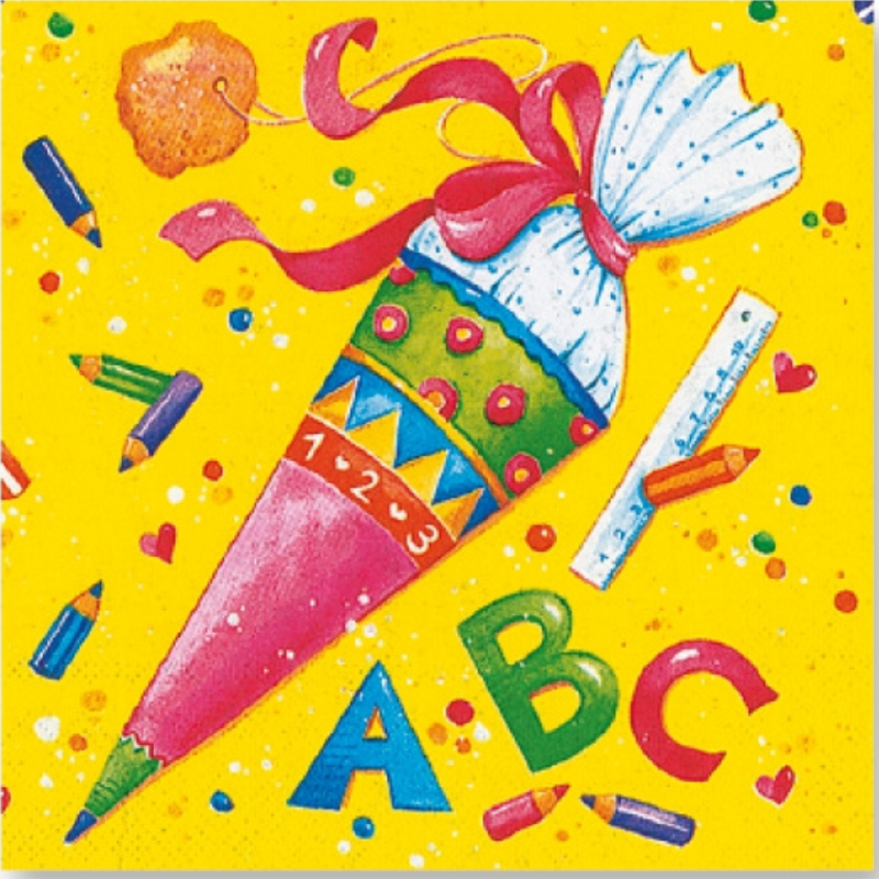 Servietten gelb ABC