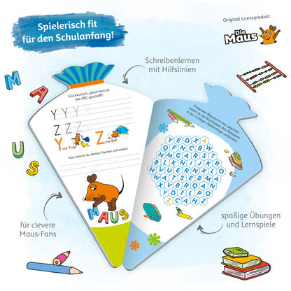 Schulstartbuch Die Maus: Übungsbuch in Form einer Schultüte