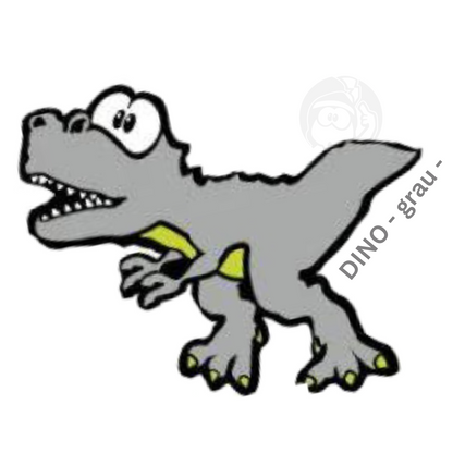 Bügelbild Dino grau grün