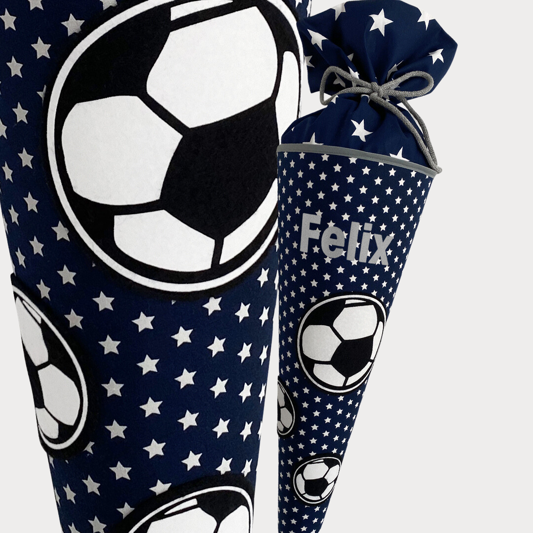 Fussball 70 cm Dunkelblau fast schwarz Verein Name 2