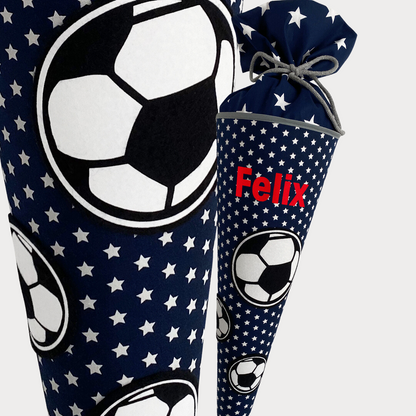Fussball 85 cm Dunkelblau fast schwarz Verein Name 2