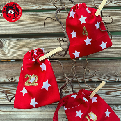 rote Variante des Adventskalender aus Stoff
